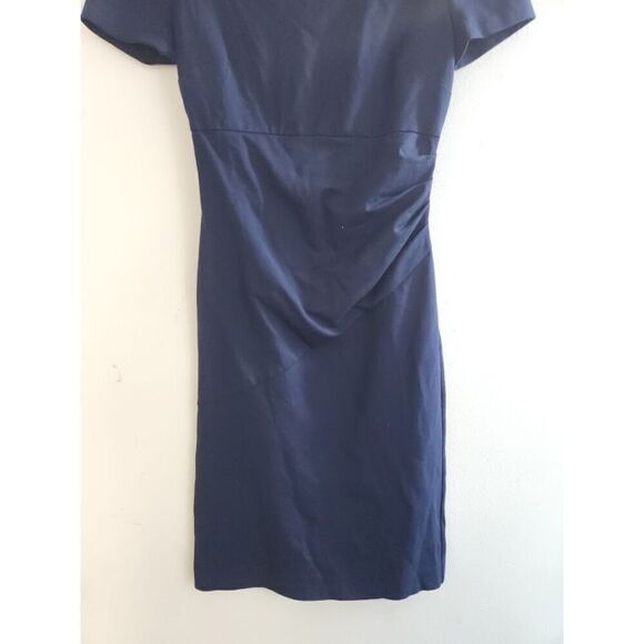 Diane Von Furstenberg Navy Blue "Bevina"Short Sleeve Sheath Dress size 0 - Picture 4 of 10